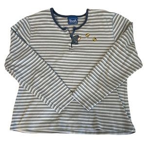 Eeyore Striped Blue Bling Butterfly Long Sleeve